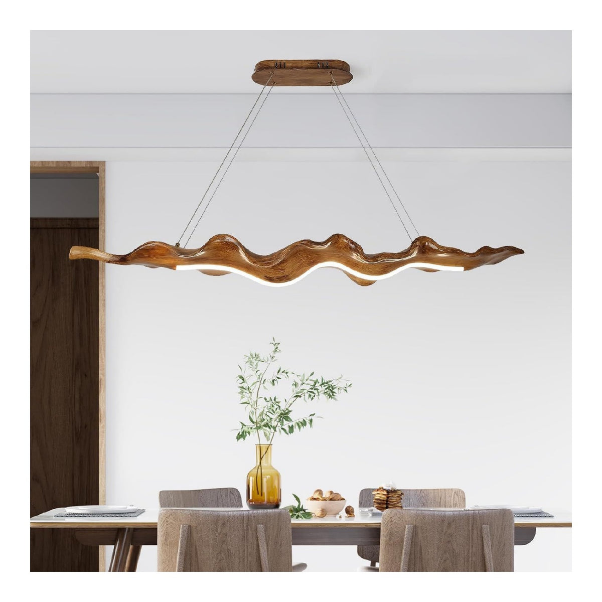 Suspension Ambre a presence elegante et lumiere agreable 52W 3000K