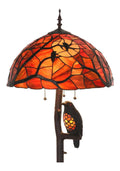 Lampadaire Blanc et Rouge a presence elegante et lumiere agreable E27