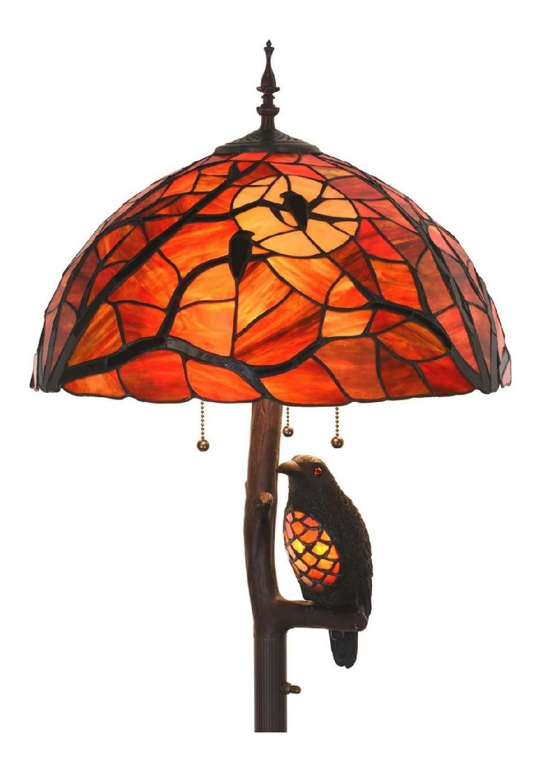 Lampadaire Blanc et Rouge a presence elegante et lumiere agreable E27